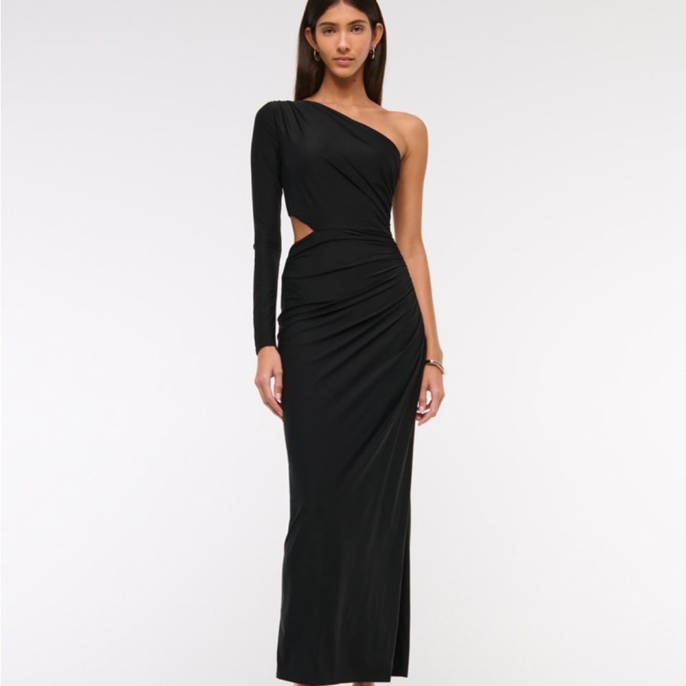 NWT - One-Shoulder Draped Maxi Dress
